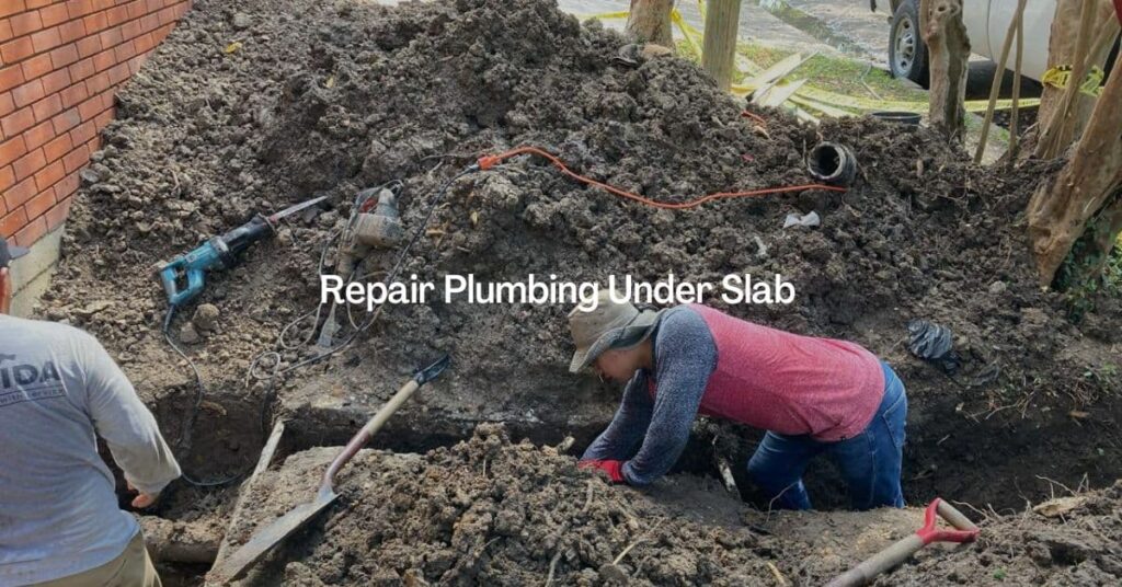 repapairing plumbing under slab. plano texas work by the sewer inspection company