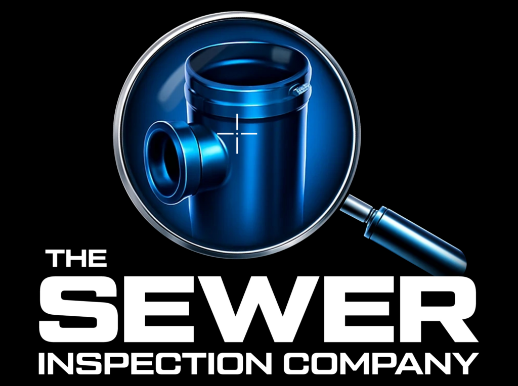 The Sewer Inspection Company logo featuring professional sewer camera inspections, sewer line evaluations, Master Plumber certified reports, and North Texas sewer inspection services.