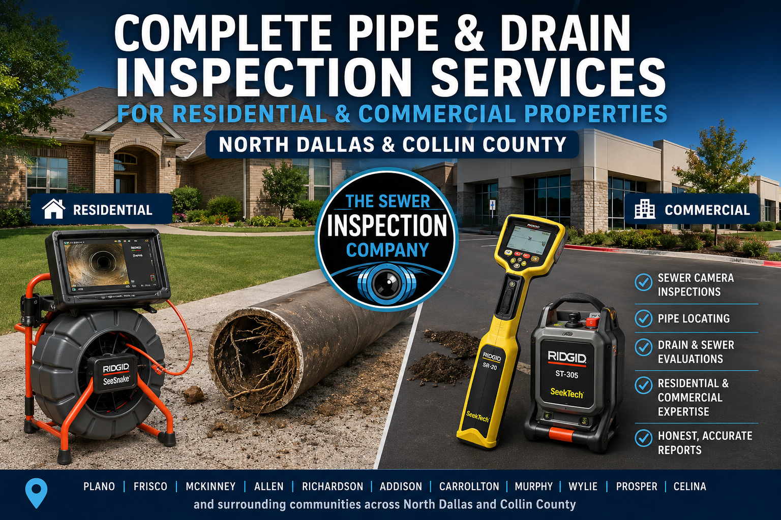 Complete Pipe and Drain Inspection Services North Dallas and Collin County